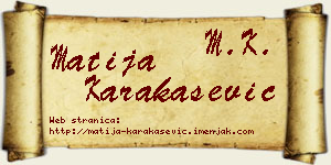 Matija Karakašević vizit kartica